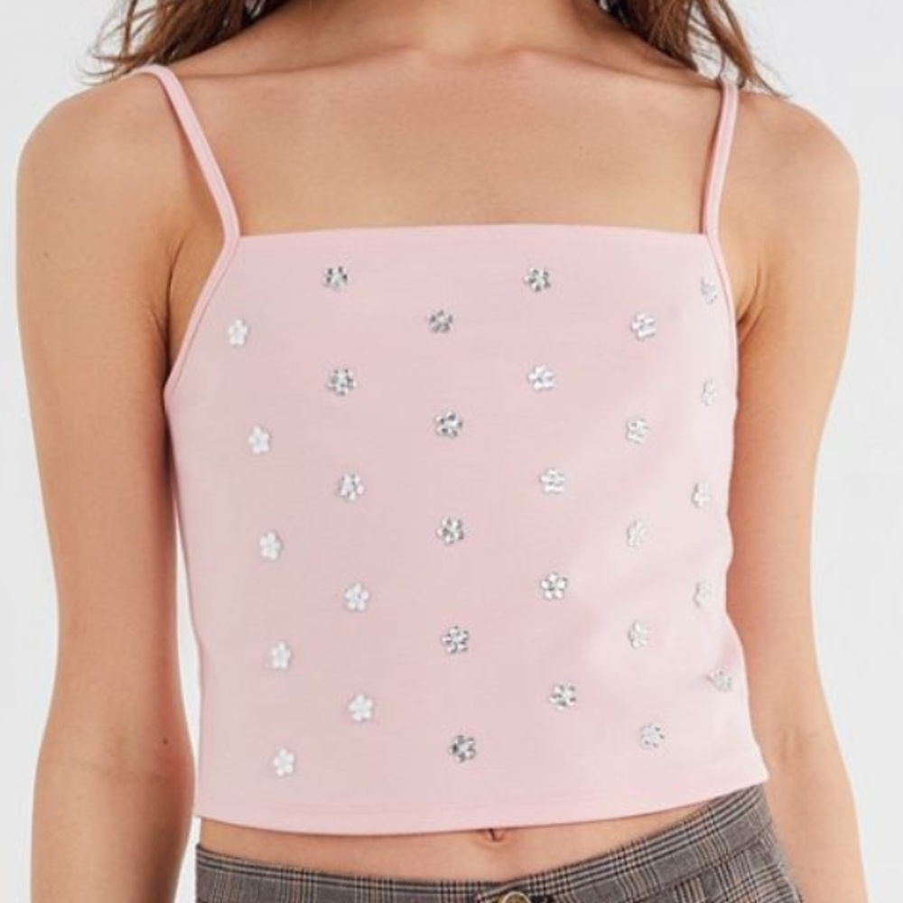 Urban Outfitters Kayla Floral Embellished Crop Top